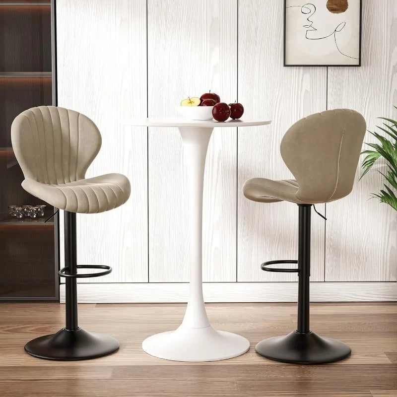 Vaxreen Modern Swivel Bar Stools Set of 2, High Backrest, Counter Height