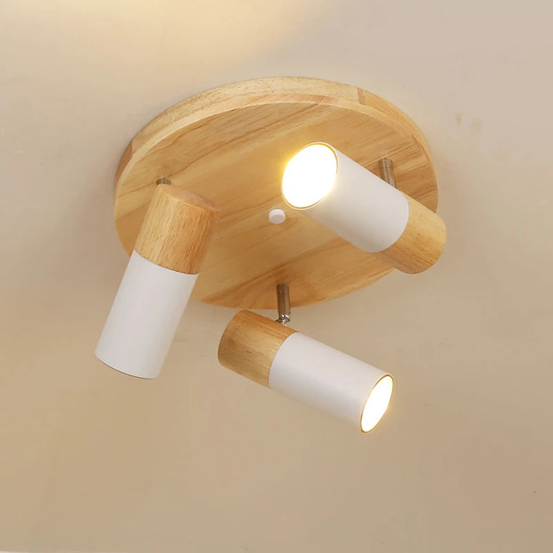 Vaxreen Modern Nordic Wooden Ceiling Lamp | LED Spotlight for Bedroom, Dining Room