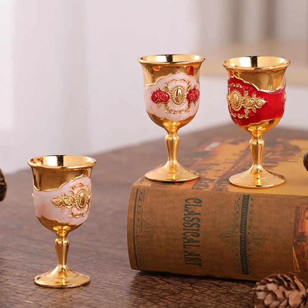 Vaxreen Vintage European Style Wine Glass Zinc Alloy Drinking Goblet