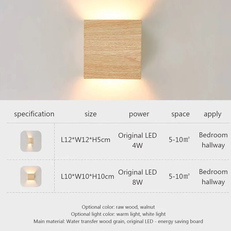 Vaxreen Nordic Woodencolor LED Wall Light for Bedroom and Living Room