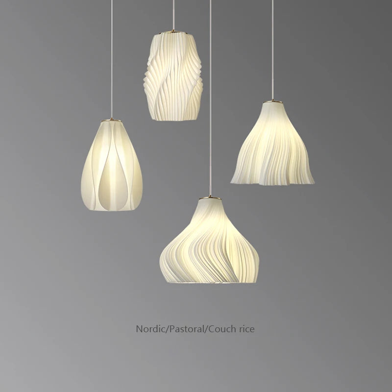 Vaxreen Nordic Pendant Lights with 3D Printing and 3 Colors Bulb