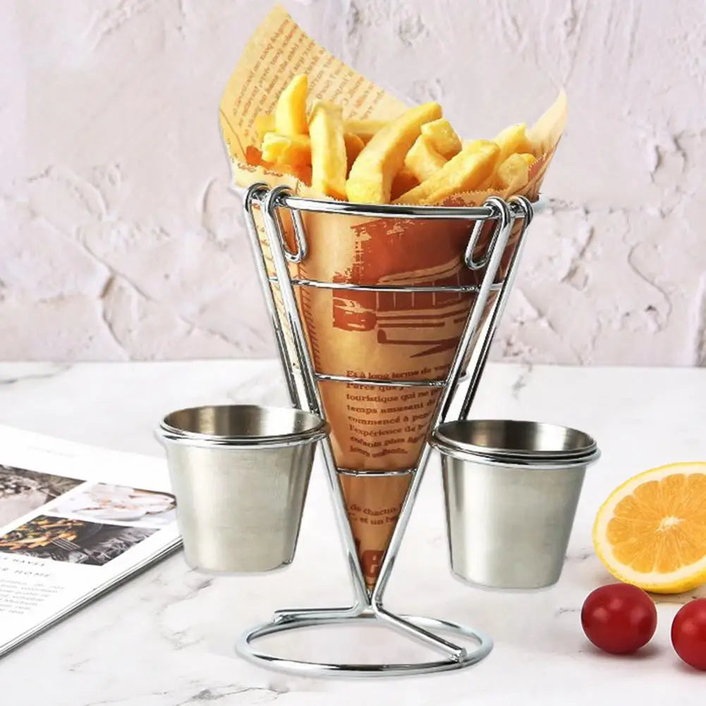 Vaxreen Metal French Fries & Chicken Display Rack with Cup Holder