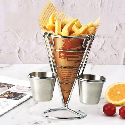 Vaxreen Metal French Fries & Chicken Display Rack with Cup Holder