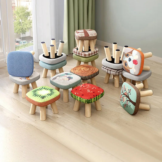 Vaxreen Solid Wood Mushroom Stool - Cute, Creative & Comfortable Sitting Bench