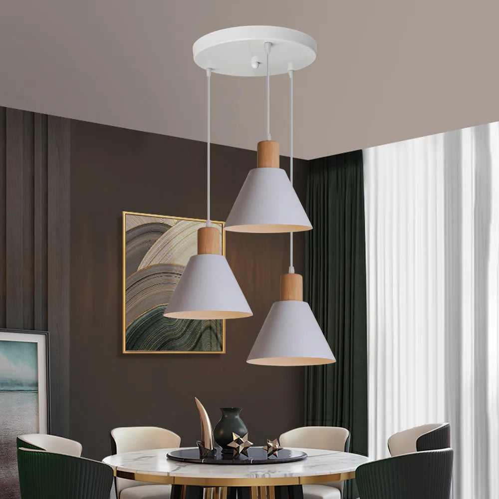 Vaxreen Nordic White LED Pendant Lights for Modern Living Room Bedroom Decor