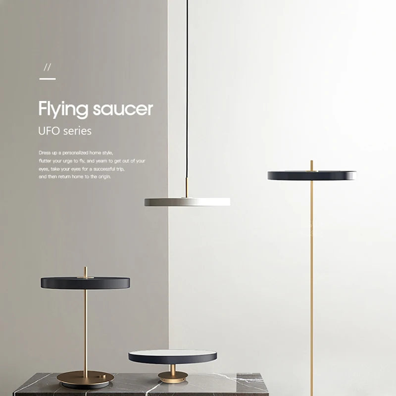 Vaxreen Nordic LED Pendant Light: Stylish Disc Hanging Fixture for Home Decor