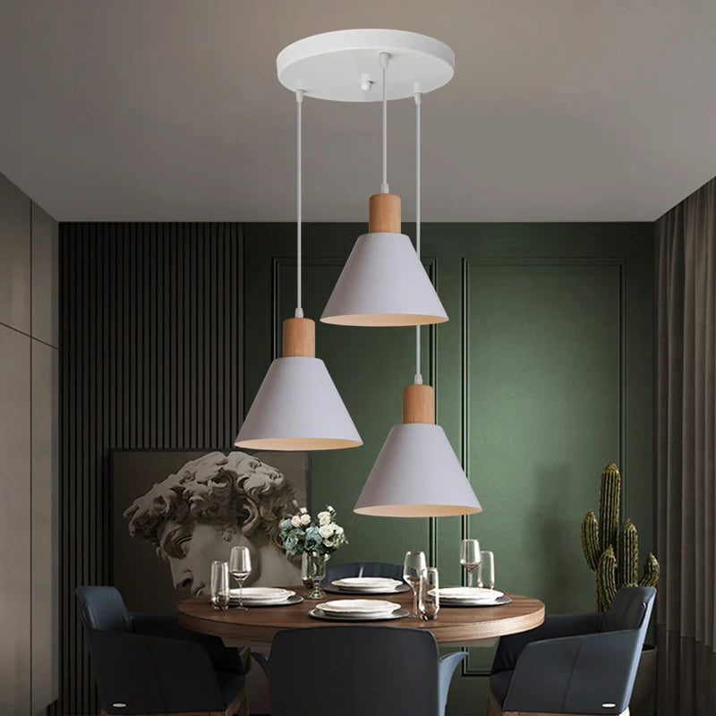 Vaxreen Nordic White LED Pendant Lights for Modern Living Room Bedroom Decor