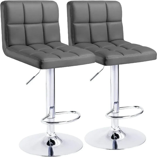 Vaxreen Modern PU Leather Swivel Barstools Hydraulic Armless Kitchen Counter Chairs