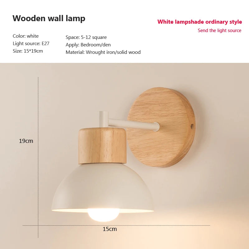 Vaxreen Wooden LED Wall Sconce with Bulb, Modern Nordic Design for Home Lighting