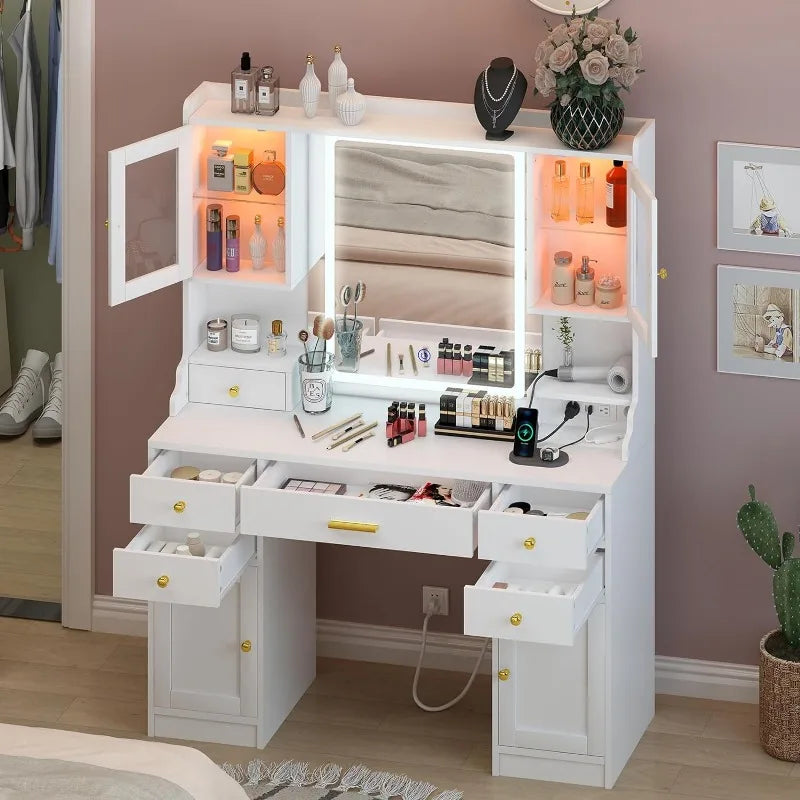 Vaxreen Lighted Makeup Vanity Desk with Touch Button Control