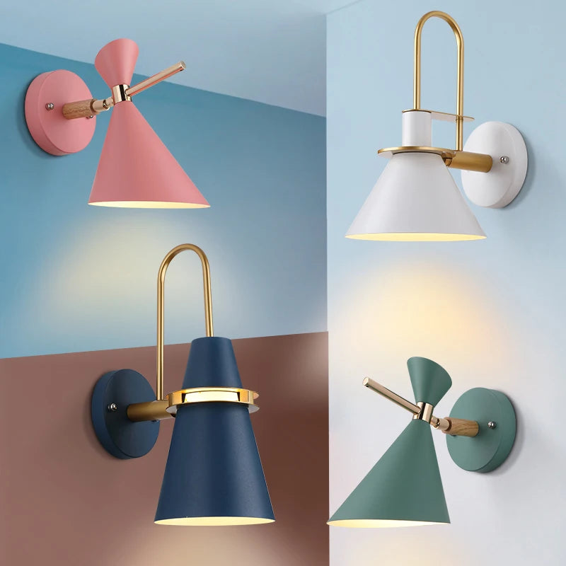 Vaxreen Macaron Horn Wall Lamp: Modern Aesthetic Sconce for Home, Bar, and Restaurant