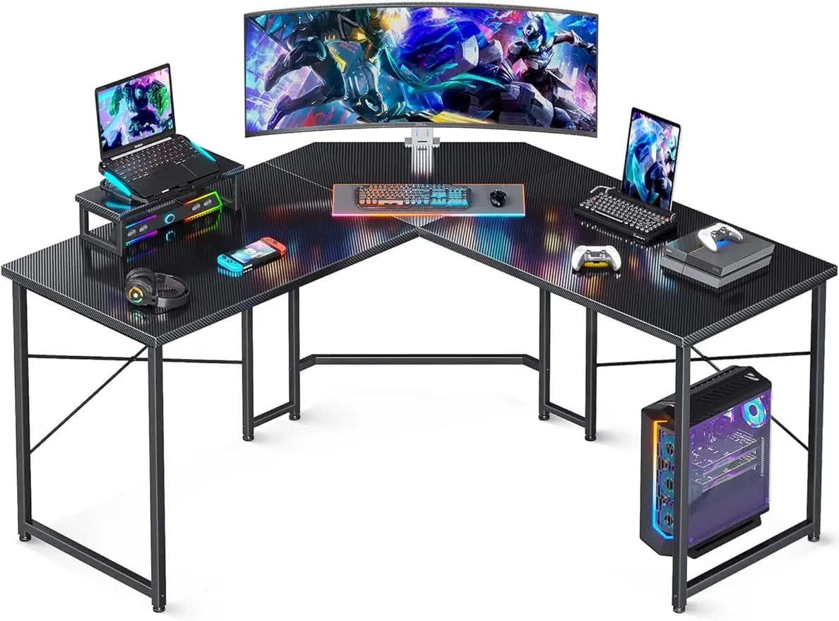 Vaxreen 51" L-Shaped Gaming Desk with Monitor Stand for Home Office