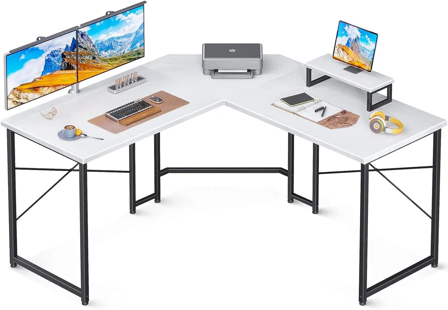 Vaxreen 51" L-Shaped Gaming Desk with Monitor Stand for Home Office