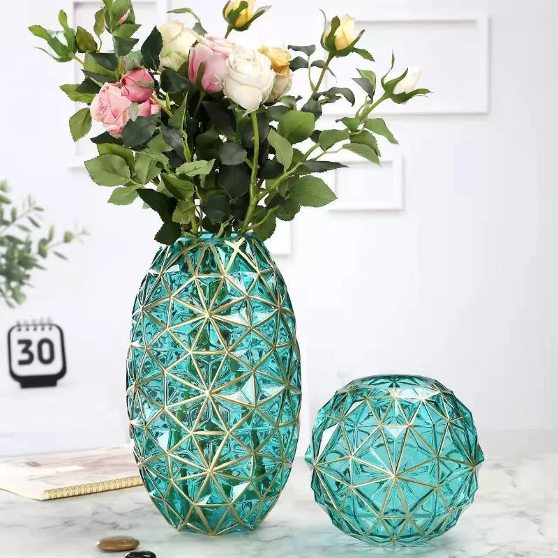 Nordic Glass Vase for Living Room Decor by Vaxreen