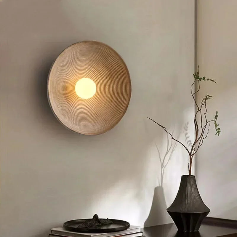 Vaxreen Round Resin LED Wall Lamps for Living Dining Bedroom Study Indoor Ambiance Fixtures