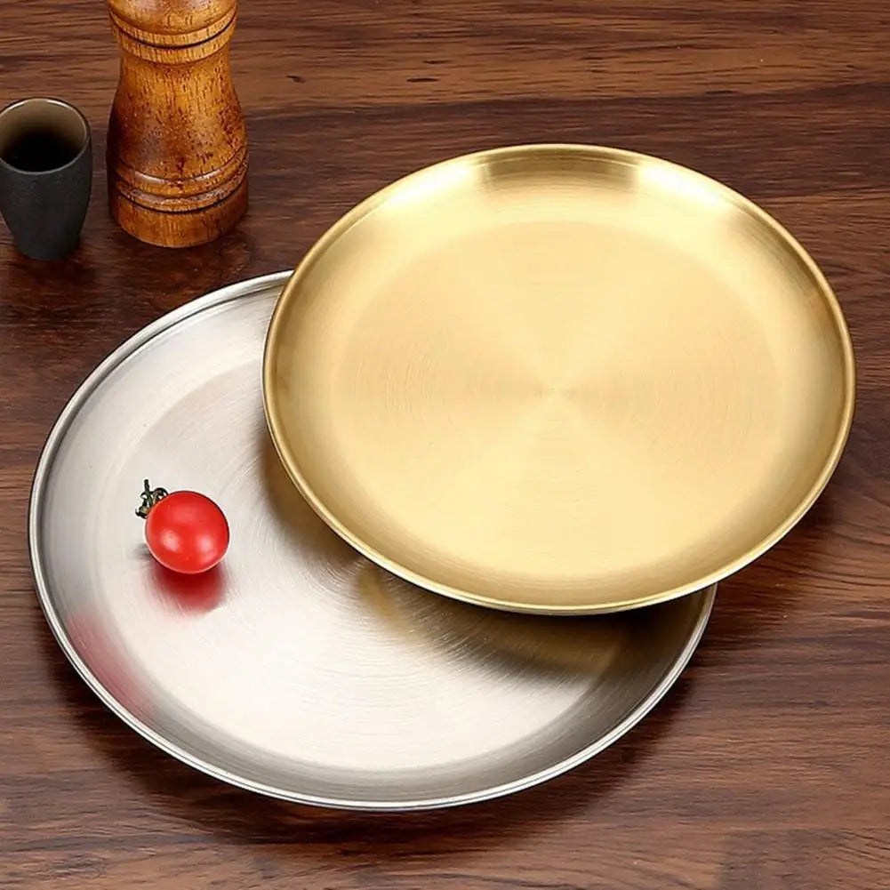 Vaxreen Stainless Steel Dinner Plates Set for Home Kitchen BBQ Tableware